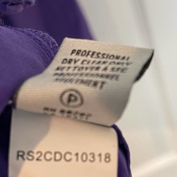 TIBI 100% Silk Purple Knee Length Racer Back Pleated Dress Size 6 - Picture 14 of 15